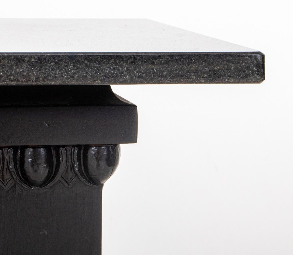 Hand-Carved English Regency Style Ebonized Plinths, Two For Sale