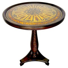 English Regency Style Eglomise Reverse Painted Neoclassical Side Table