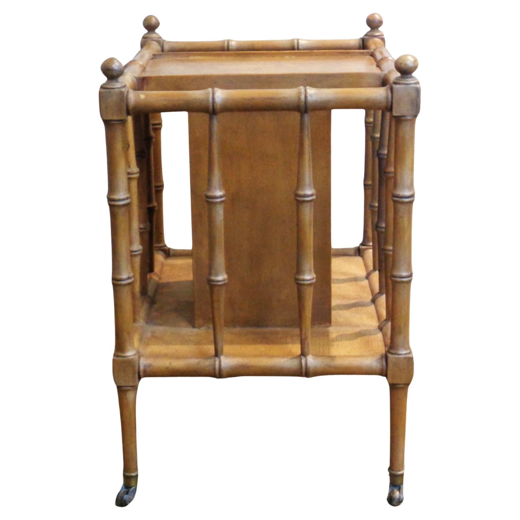Turned Faux Bamboo Burl Wood Canterbury, 1960's