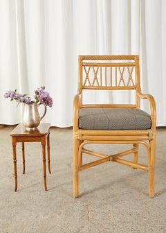 English Regency Style Faux Bamboo Mahogany Drink Table