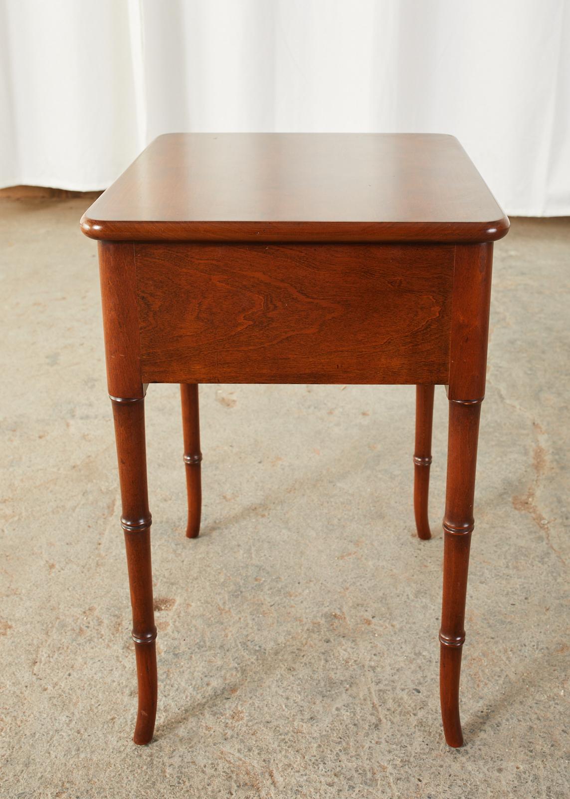 English Regency Style Faux Bamboo Mahogany Drinks Table 1