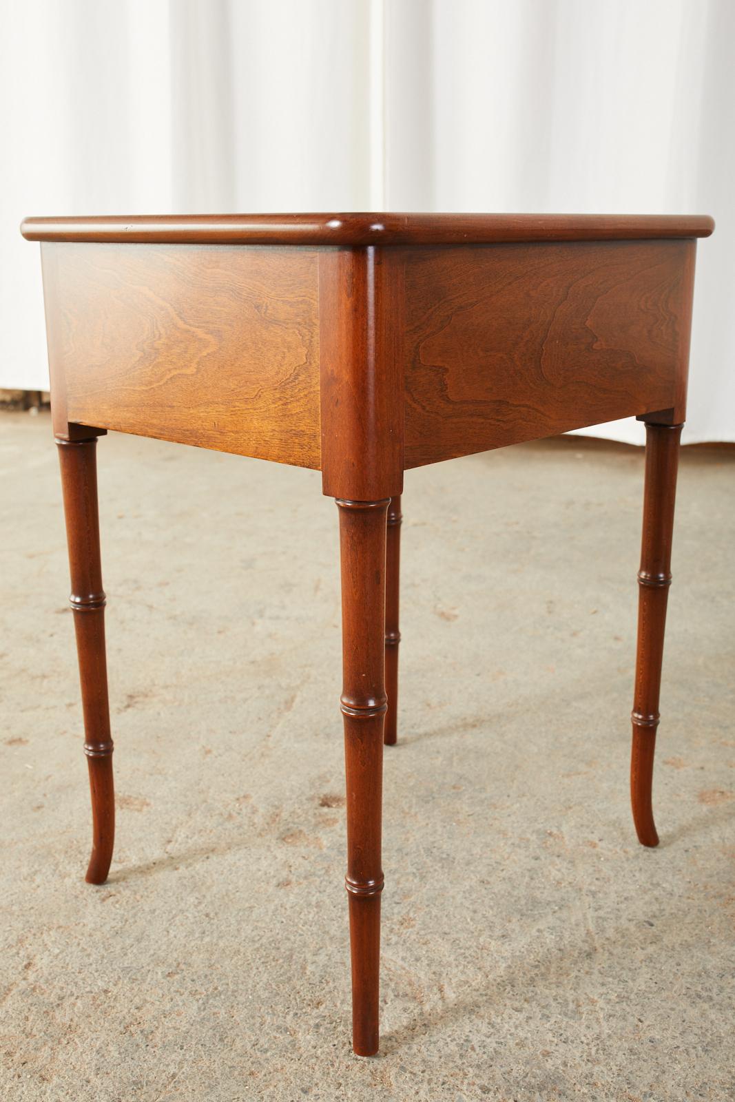 English Regency Style Faux Bamboo Mahogany Drinks Table 2