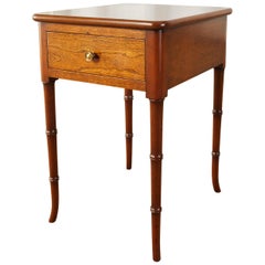 English Regency Style Faux Bamboo Mahogany Drinks Table