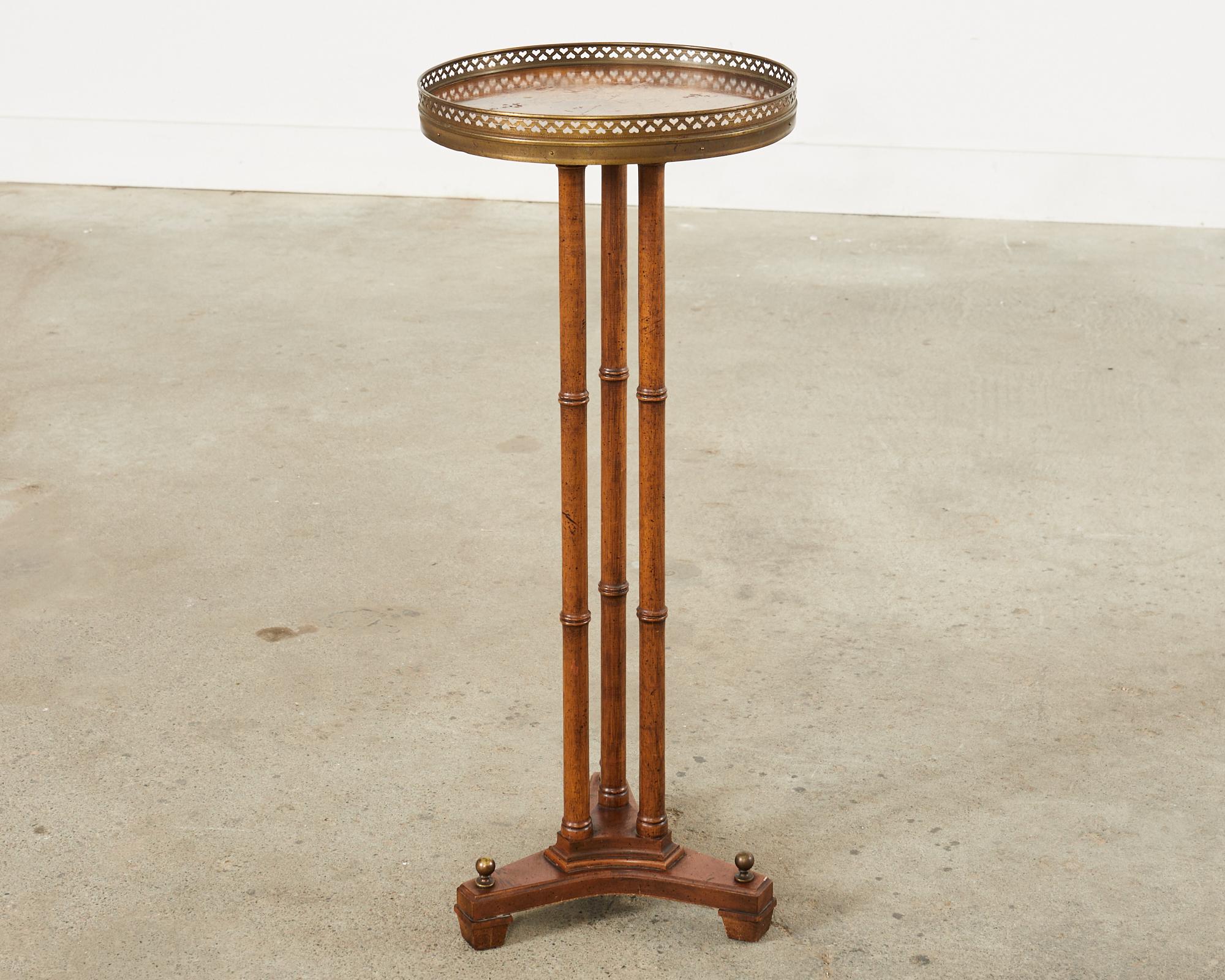 English Regency Style Faux Bamboo Pedestal Drinks Table 6