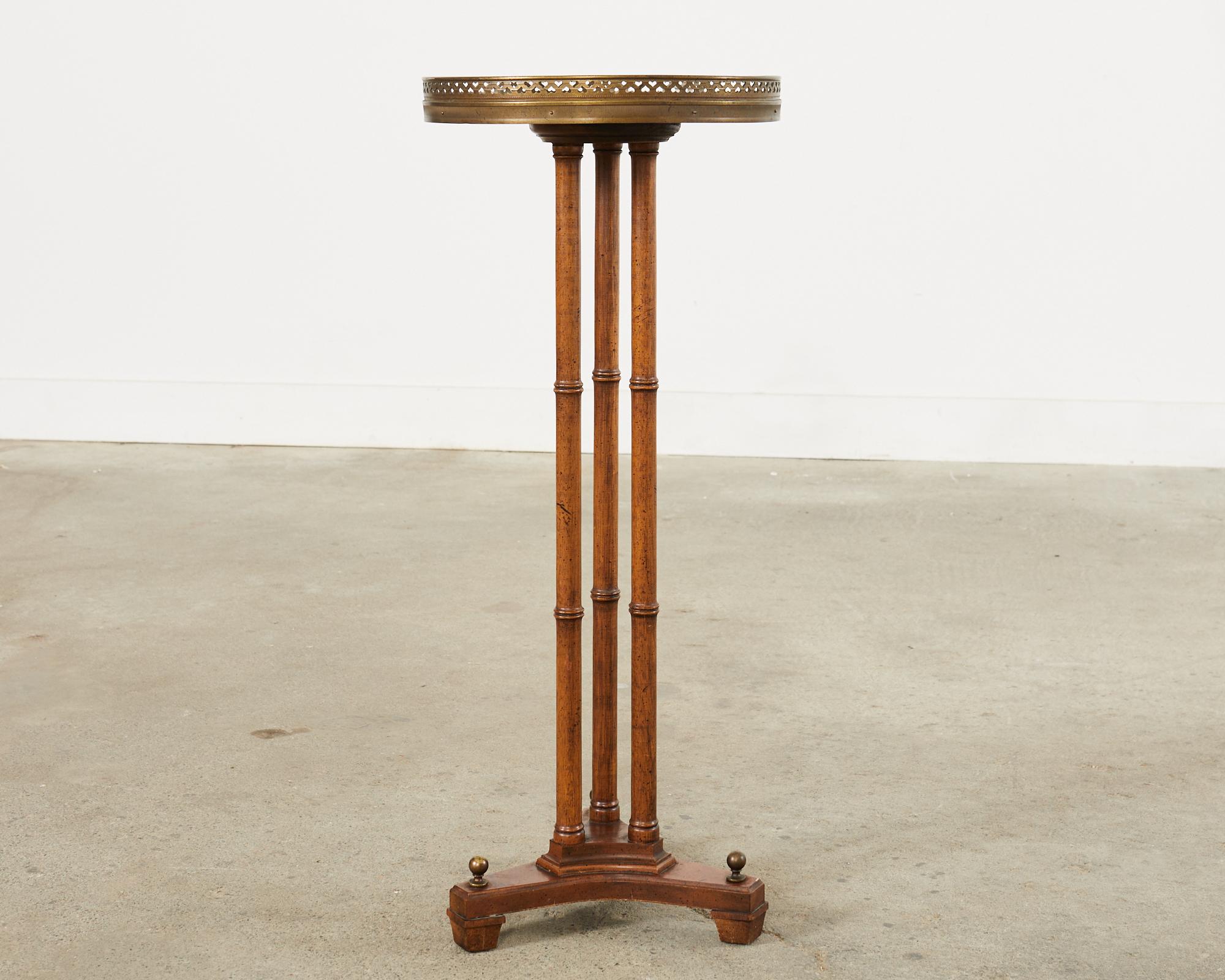 English Regency Style Faux Bamboo Pedestal Drinks Table 8