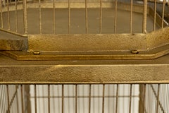 English Regency Style Gilt Metal 3 Compartment Bird Cage