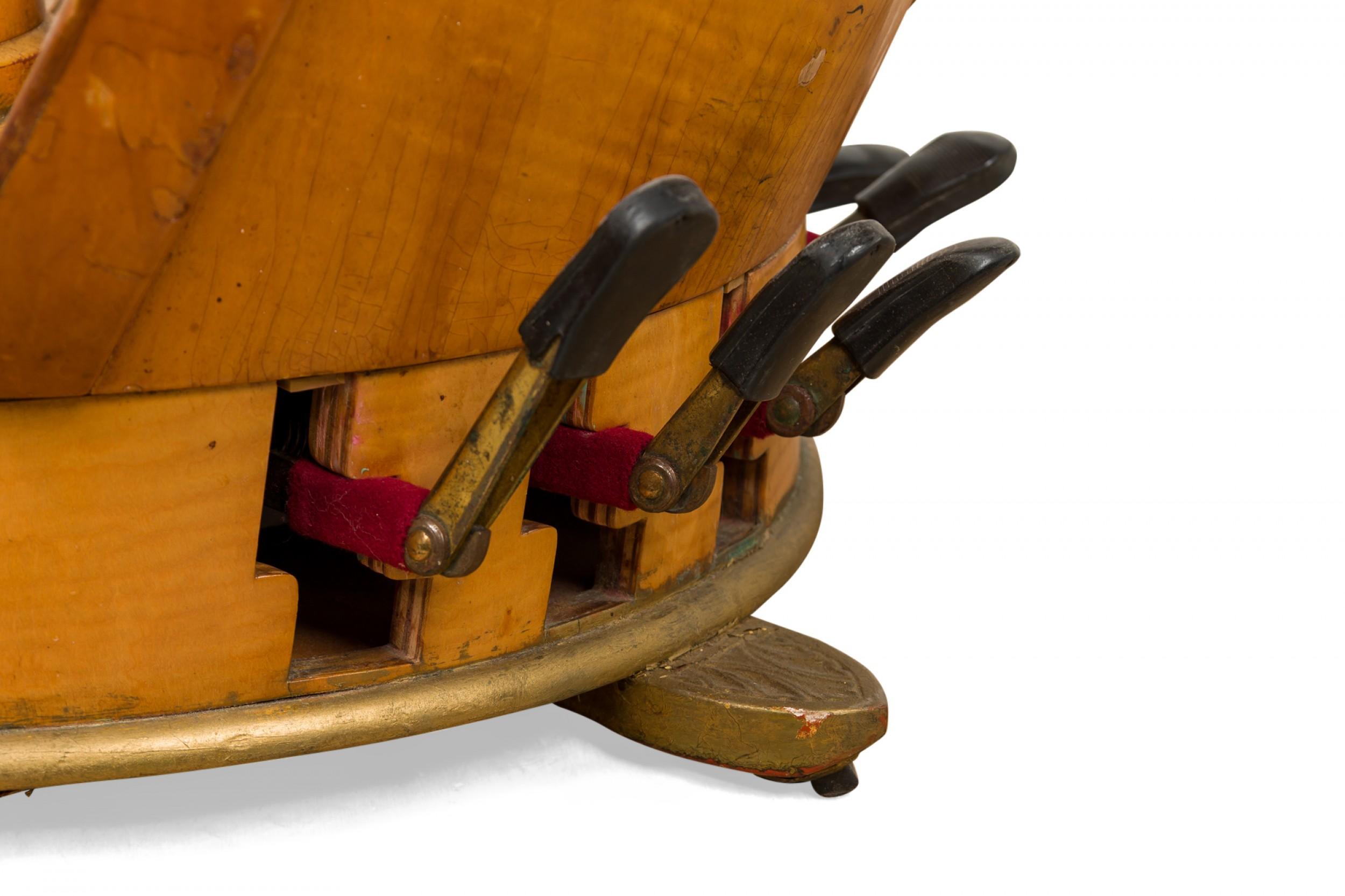 English Regency Style Giltwood & Brass Double Action 7-Pedal Harp en vente 9