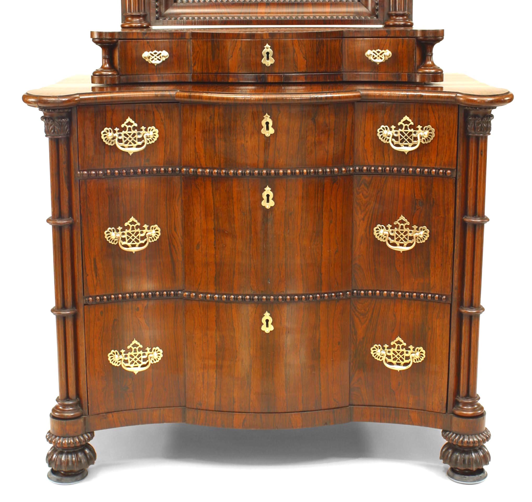 English Regency Style Rosewood Gothic Dresser In Good Condition For Sale In New York, NY