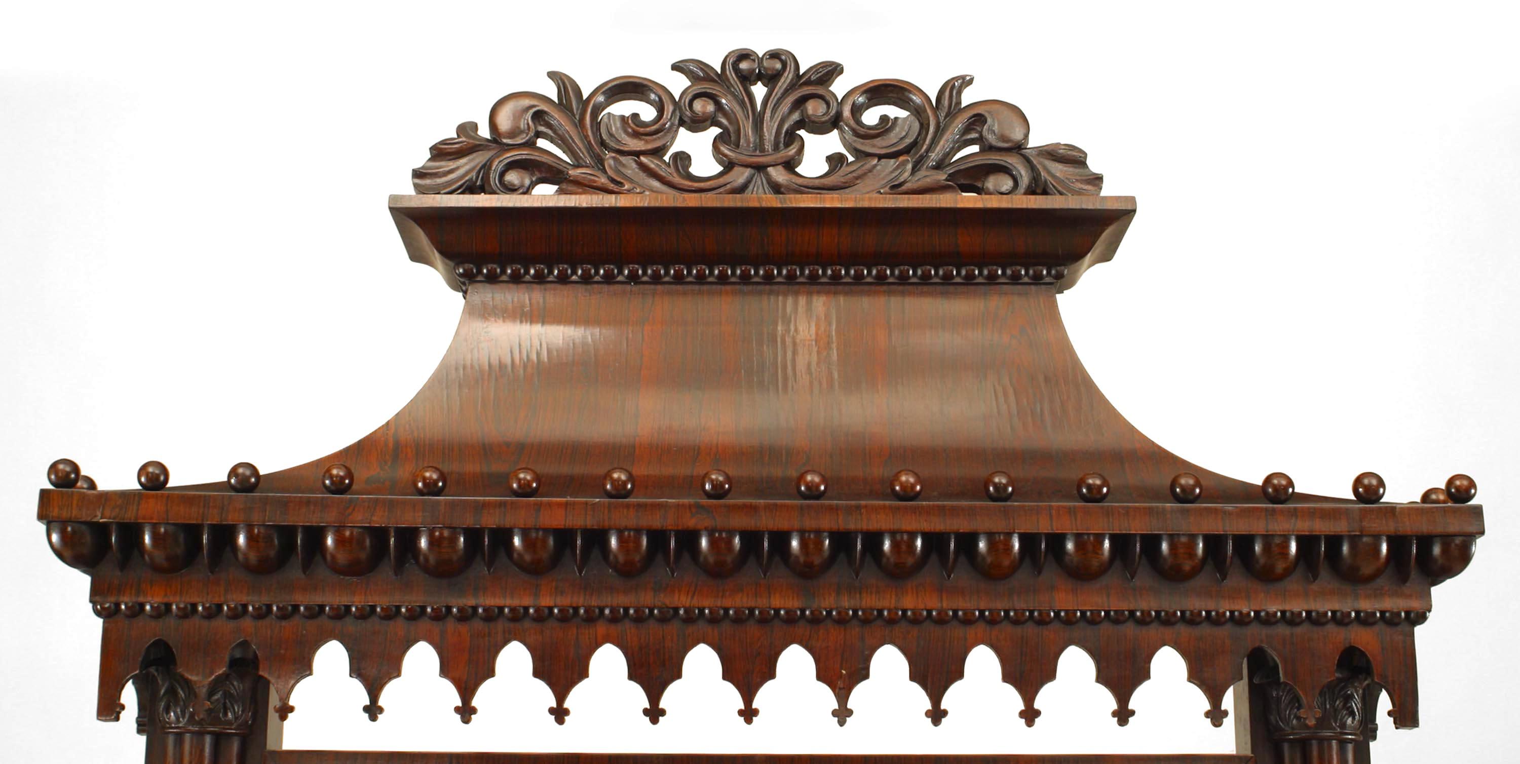Specchio Comò gotico in palissandro in stile Regency inglese in vendita