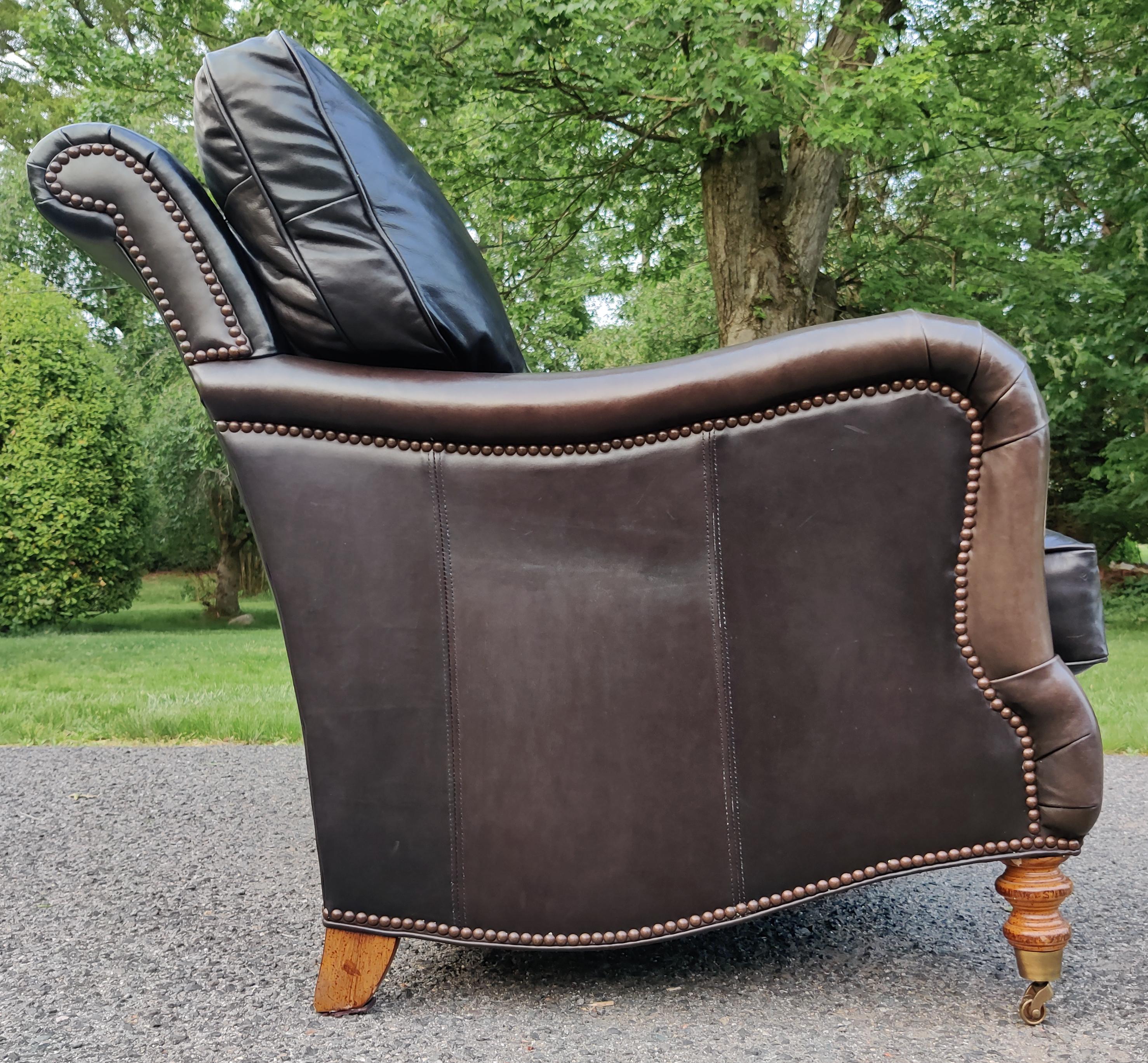 English Regency Style Hartwell Espresso Color Leather Sofa Wesley Hall