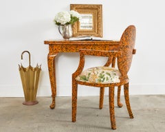English Regency Style Lacquer Speckled Armchair by Ira Yeager