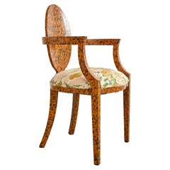 English Regency Style Lacquer Speckled Armchair by Ira Yeager