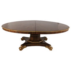 Vintage English Regency Style Mahogany and Giltwood Round Center Table