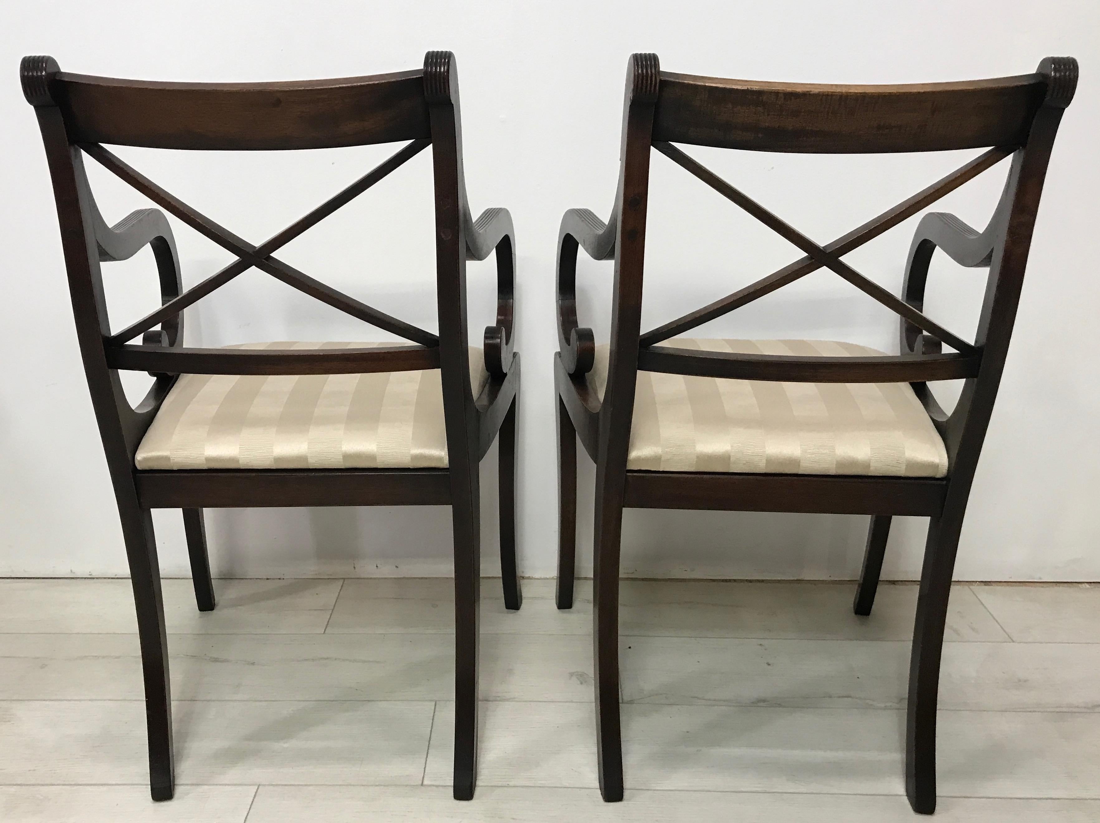 English Regency Style Mahogany Dining Chairs, Set of Eight 3