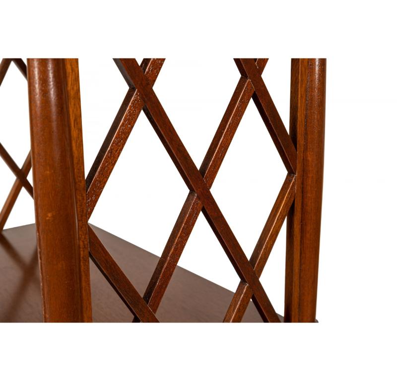 English Regency-Style Mahogany Lattice-Sided 4-Shelf Etagere / Bookshelf 2