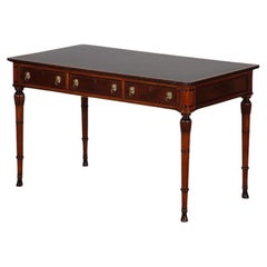 English Regency style mahogany leather top writing desk C 1950