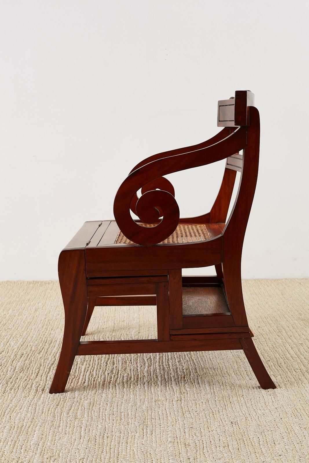 English Regency Style Mahogany Metamorphic Library Step Chair 2