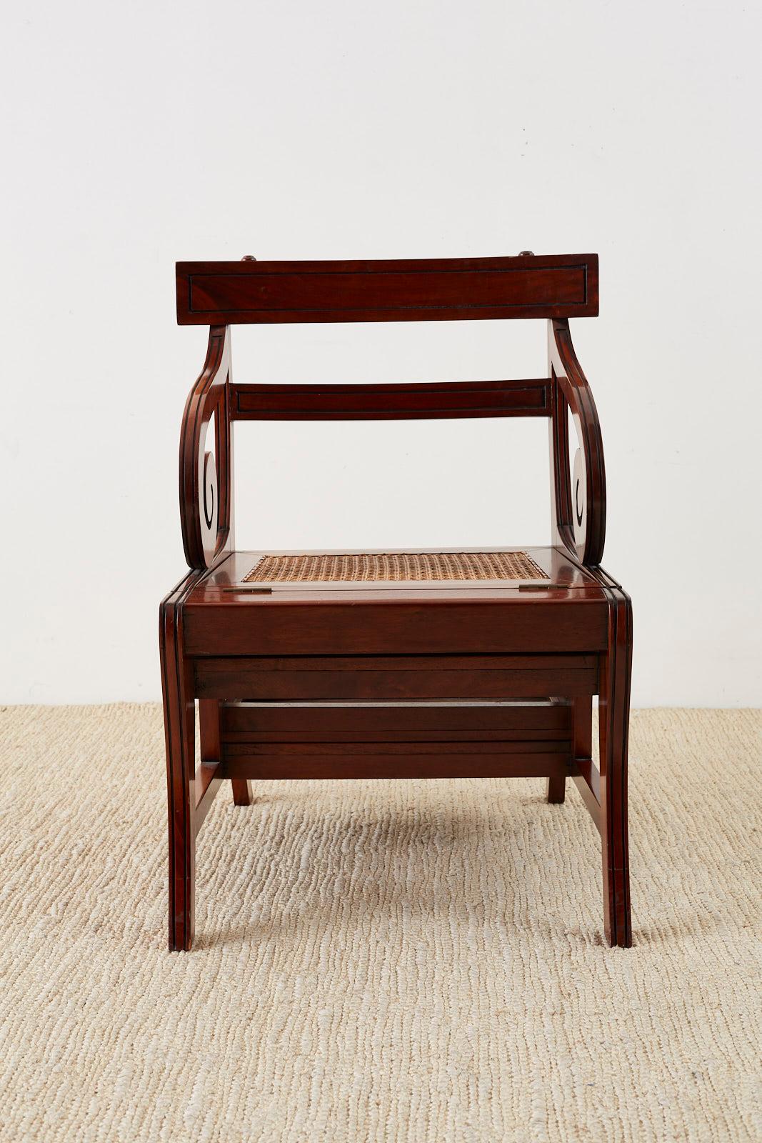 English Regency Style Mahogany Metamorphic Library Step Chair 7
