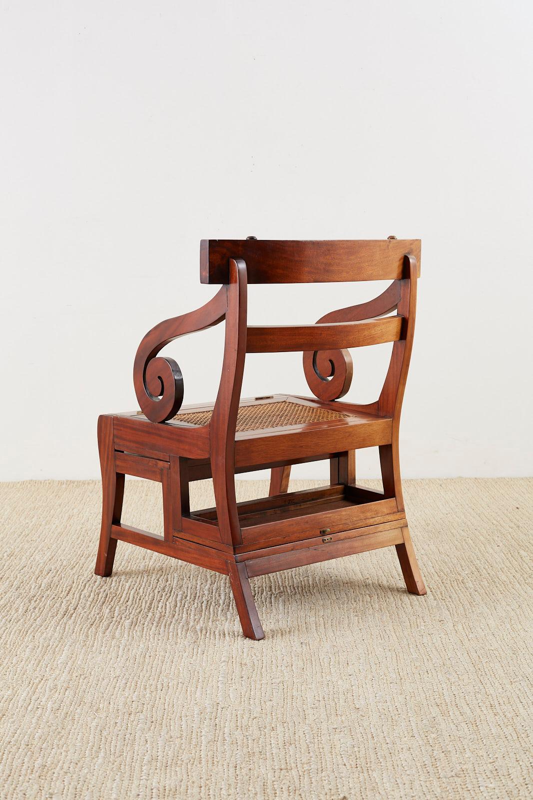 English Regency Style Mahogany Metamorphic Library Step Chair 10