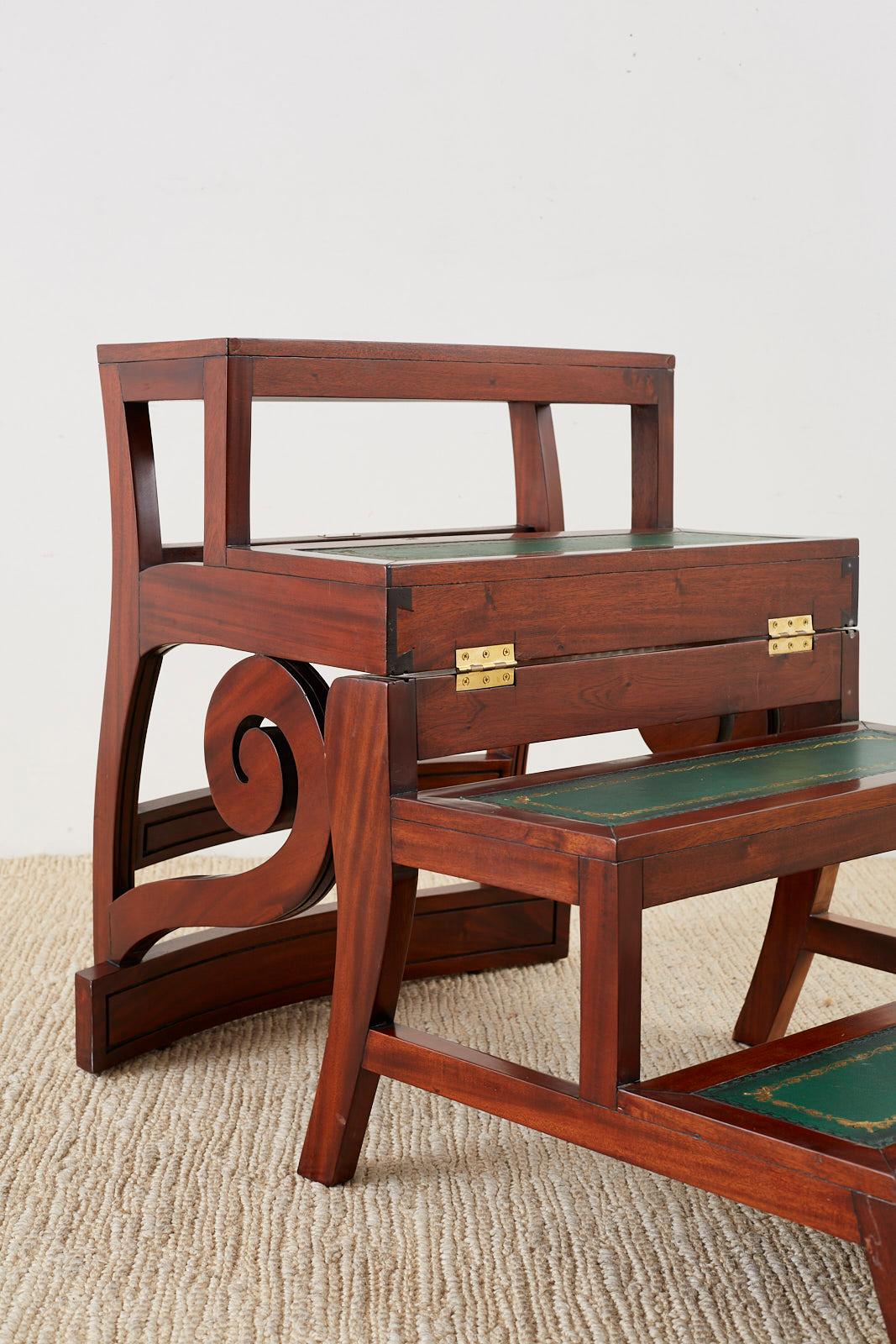 20th Century English Regency Style Mahogany Metamorphic Library Step Chair