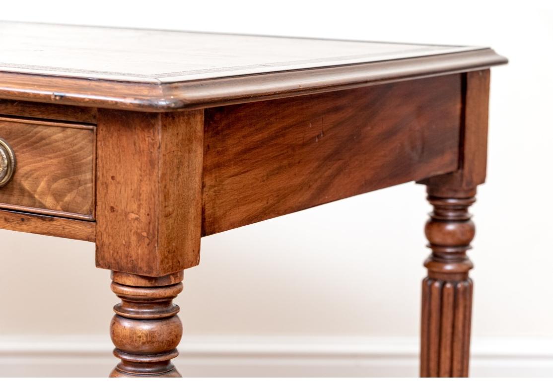 English Regency Style Mahogany Tooled Leather Top Writing Desk For Sale 7