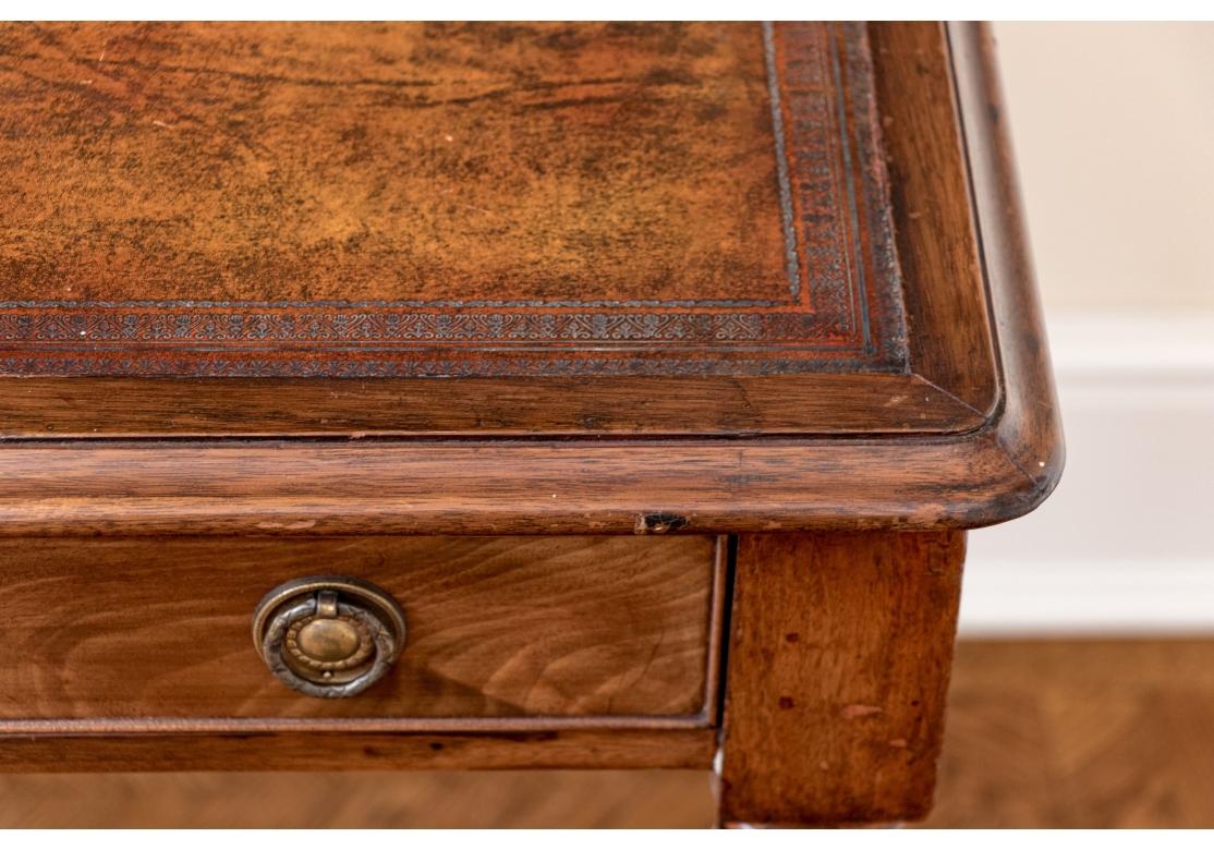 English Regency Style Mahogany Tooled Leather Top Writing Desk For Sale 1