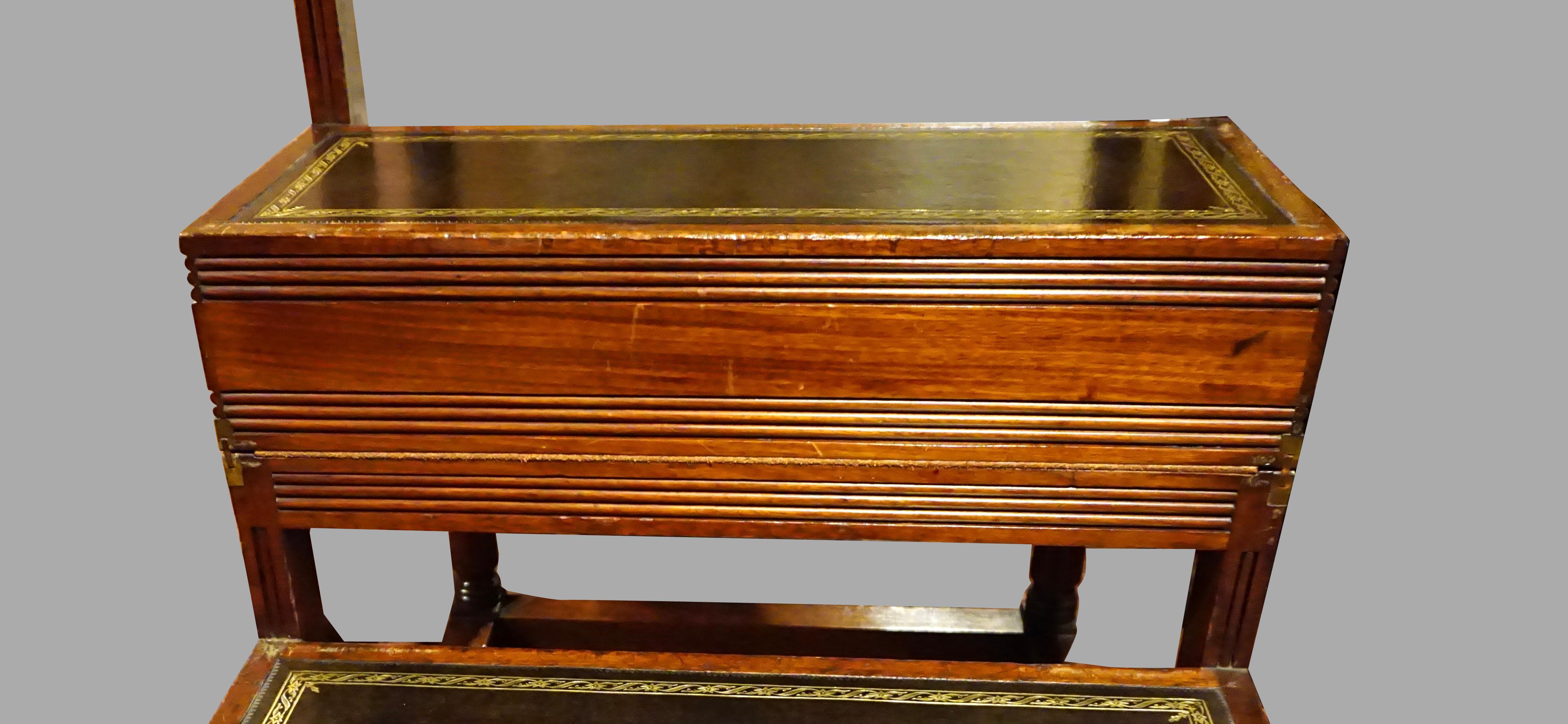 English Regency Style Metamorphic Library Table with Leather Lined ...