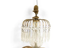 English Regency Style Monumental Crystal and Brass Tiered Wall Sconce