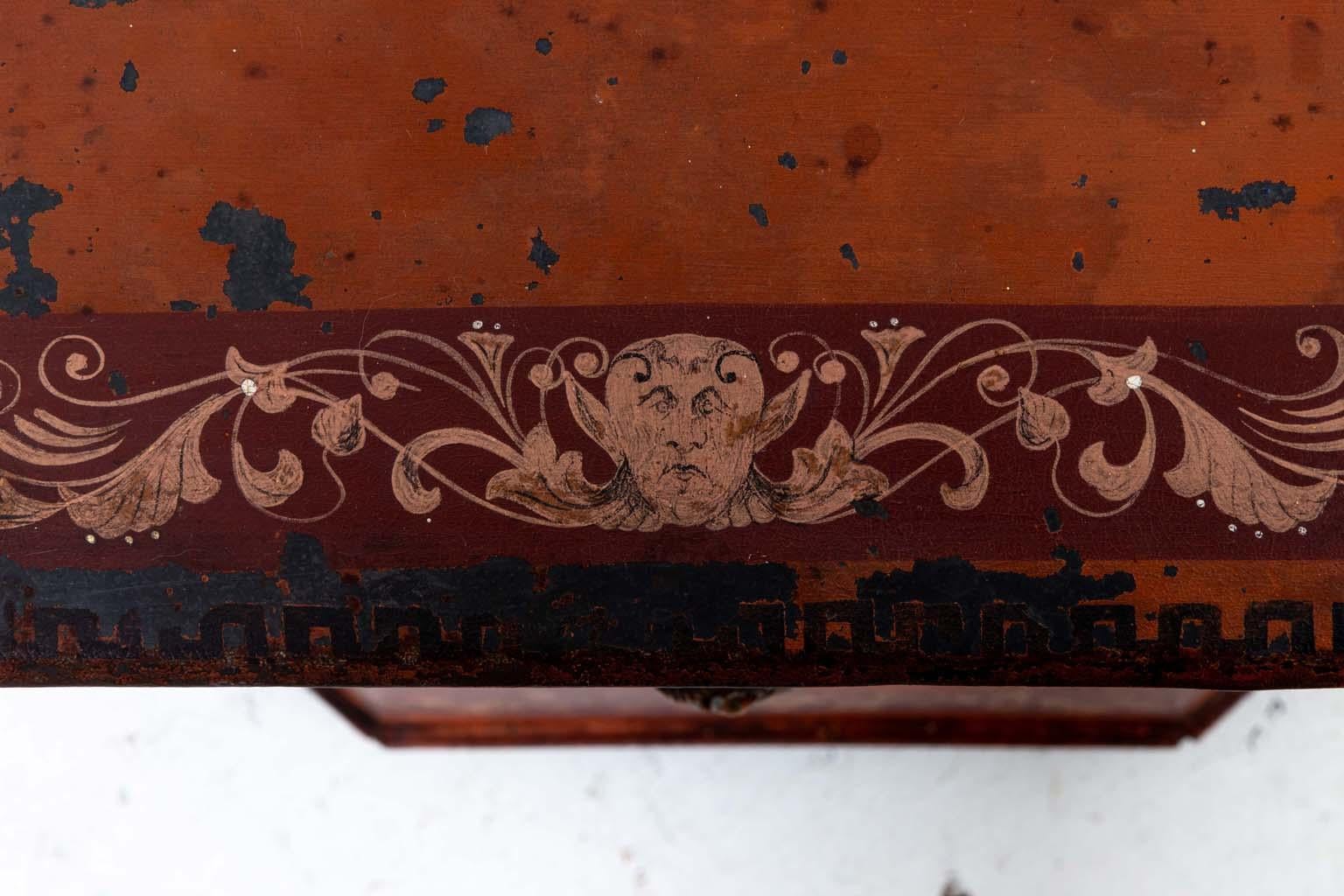 Metal English Regency Style Painted Tole Coal Hod For Sale