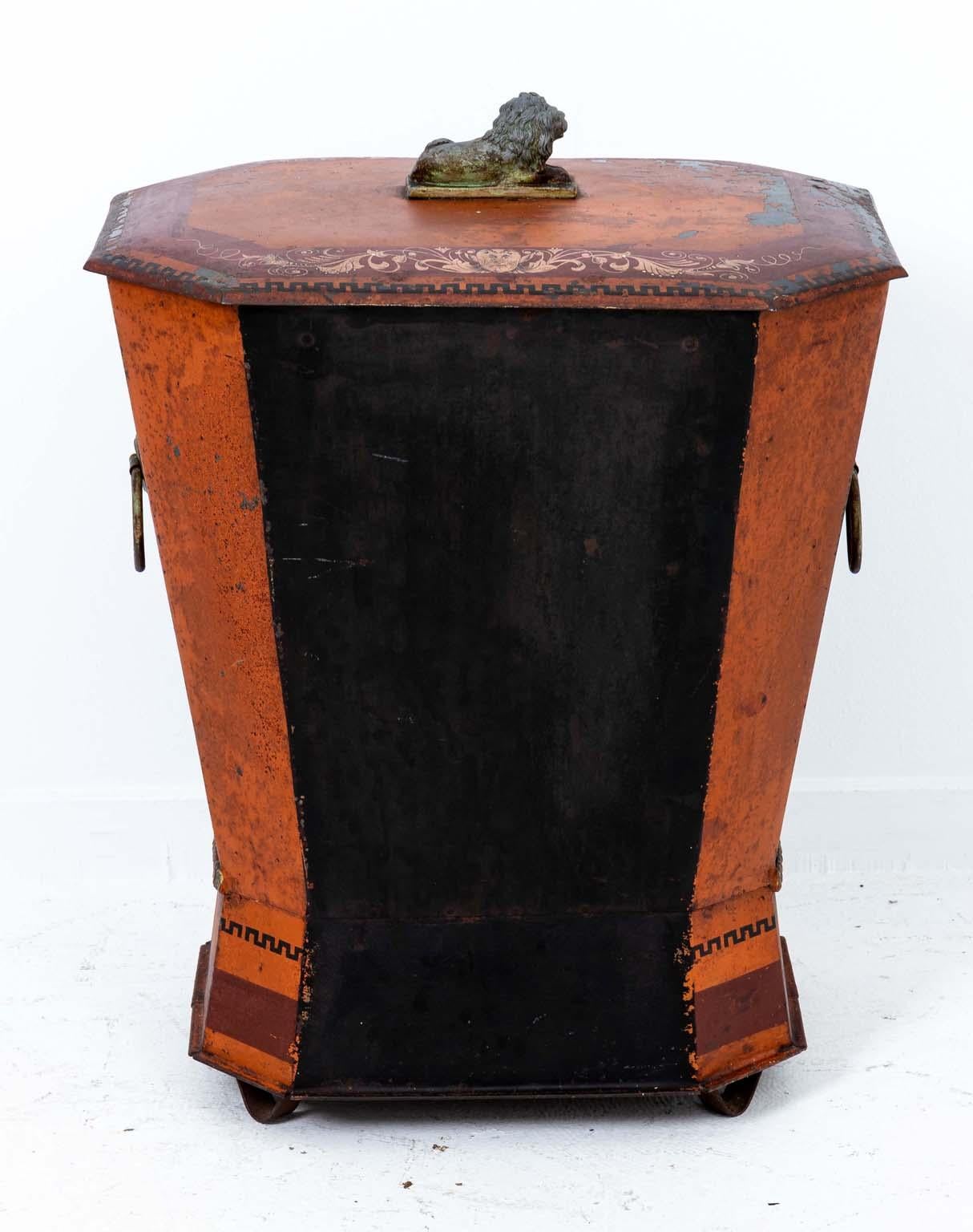 English Regency Style Painted Tole Coal Hod For Sale 2