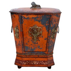 English Regency Style Painted Tole Coal Hod