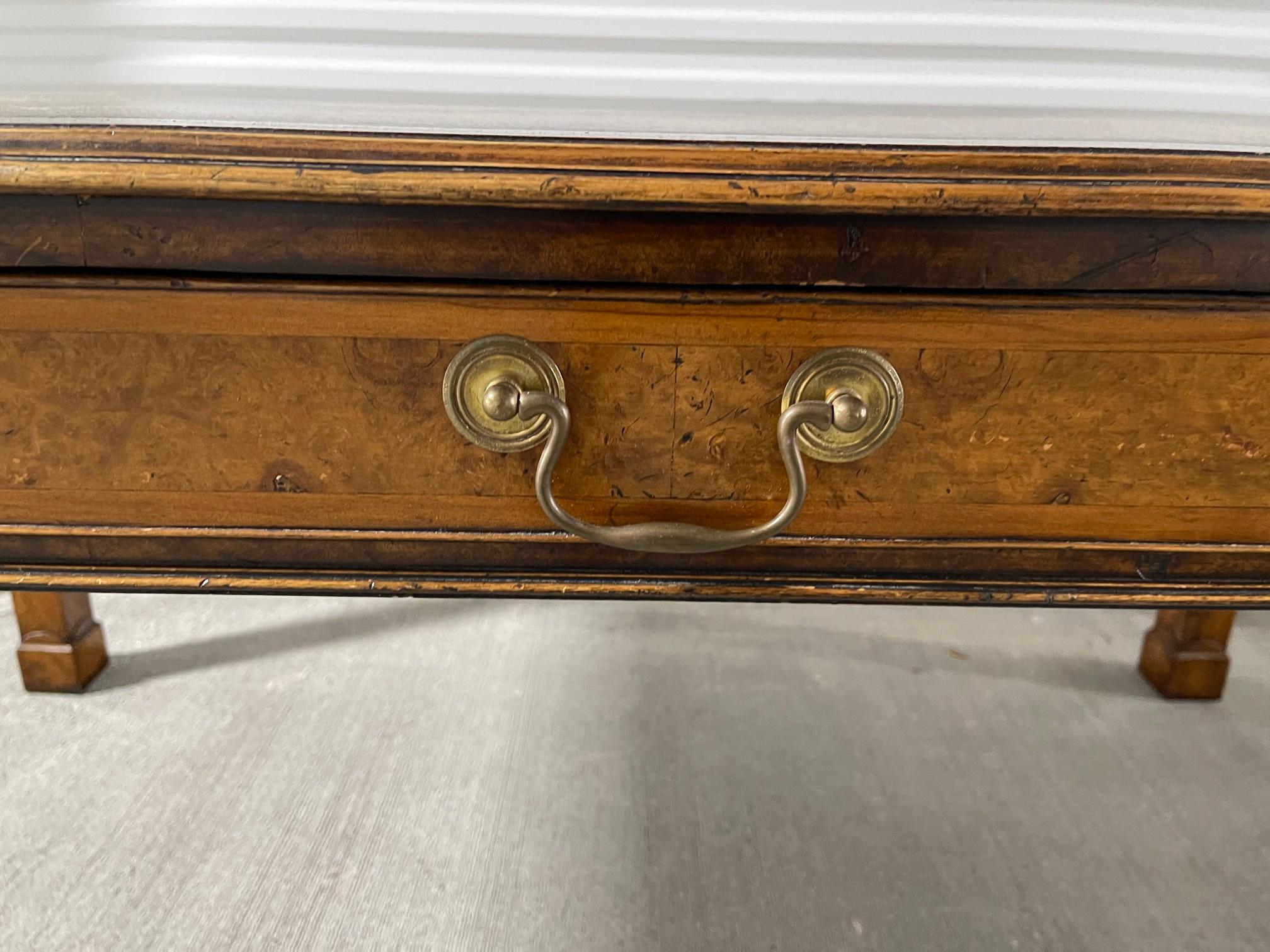 English Regency Style Partners Desk with Leather Top, 20th Century 6