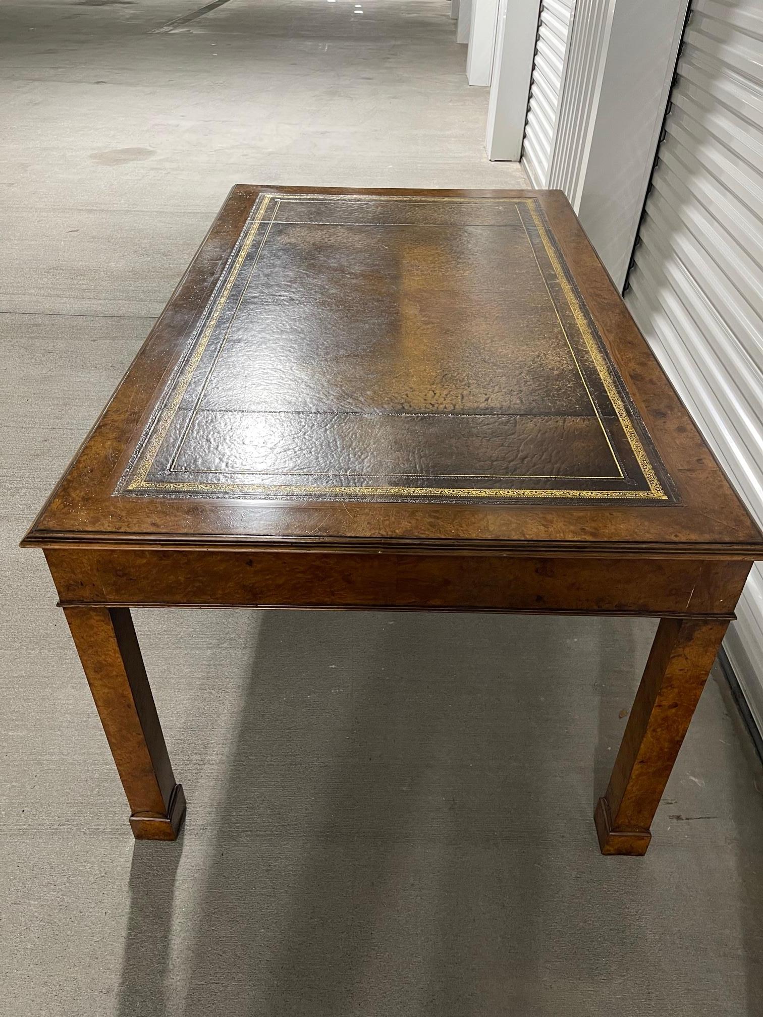 English Regency Style Partners Desk with Leather Top, 20th Century 8