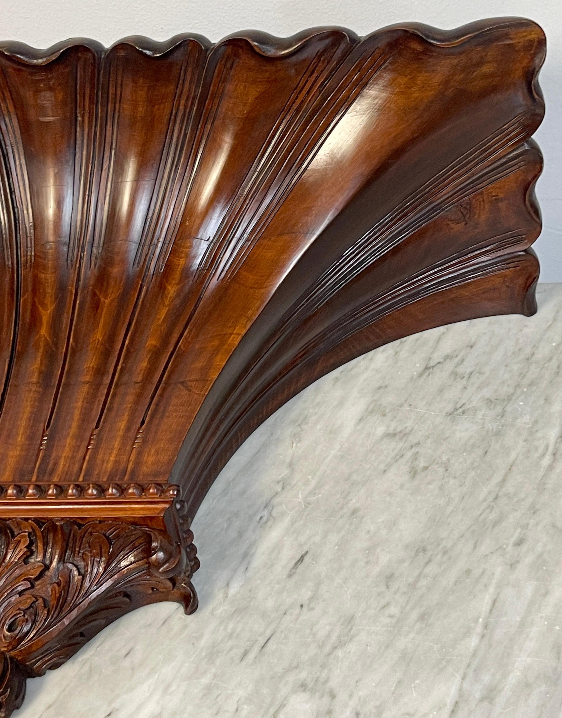 English Regency Style Plum Pudding Hardwood Wall Bracket/ Shelf For Sale 1