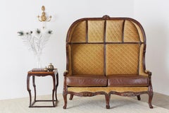 English Regency Style Porter's Settee or Canopy Settee