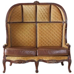 English Regency Style Porter's Settee or Canopy Settee