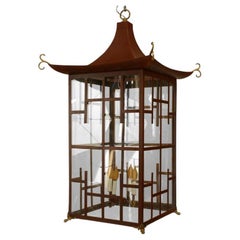 Englische Pagodenlaterne im Regency-Stil, rot lackiert