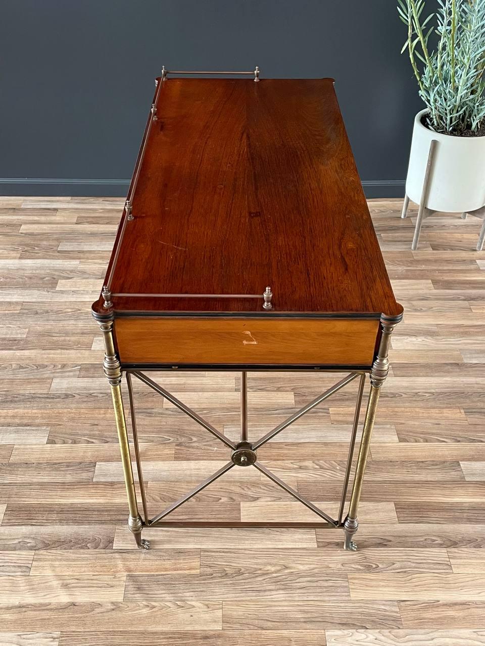 English Regency Style Rosewood & Brass Campaign Desk For Sale 1
