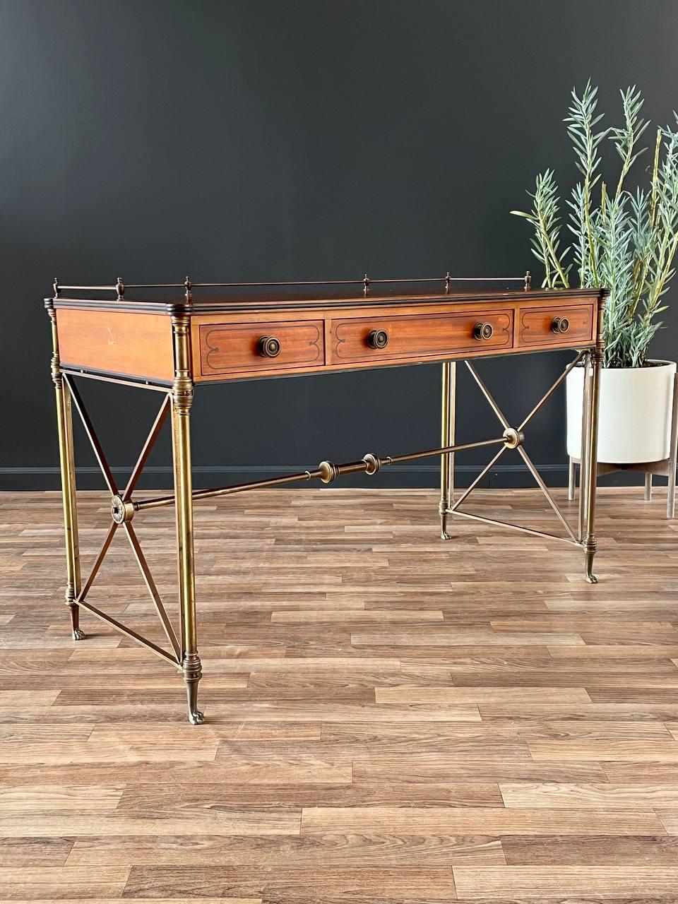 English Regency Style Rosewood & Brass Campaign Desk For Sale 2