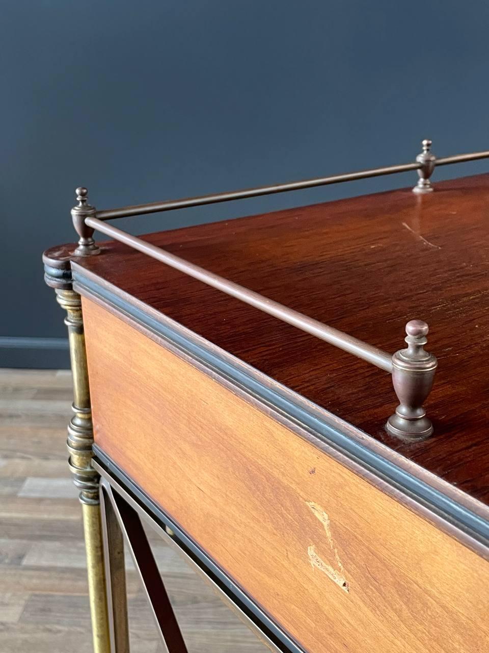 English Regency Style Rosewood & Brass Campaign Desk 3