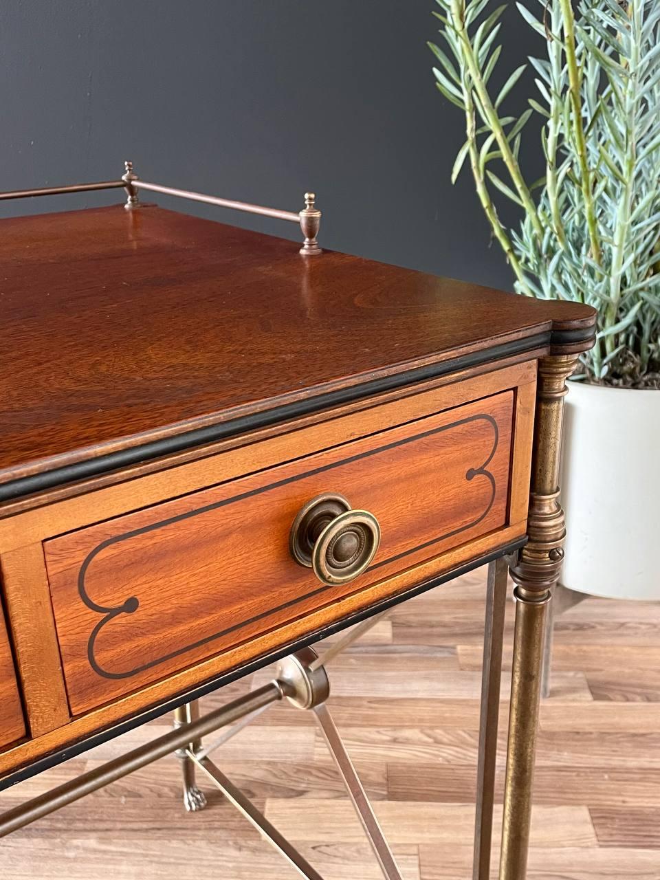 English Regency Style Rosewood & Brass Campaign Desk For Sale 4