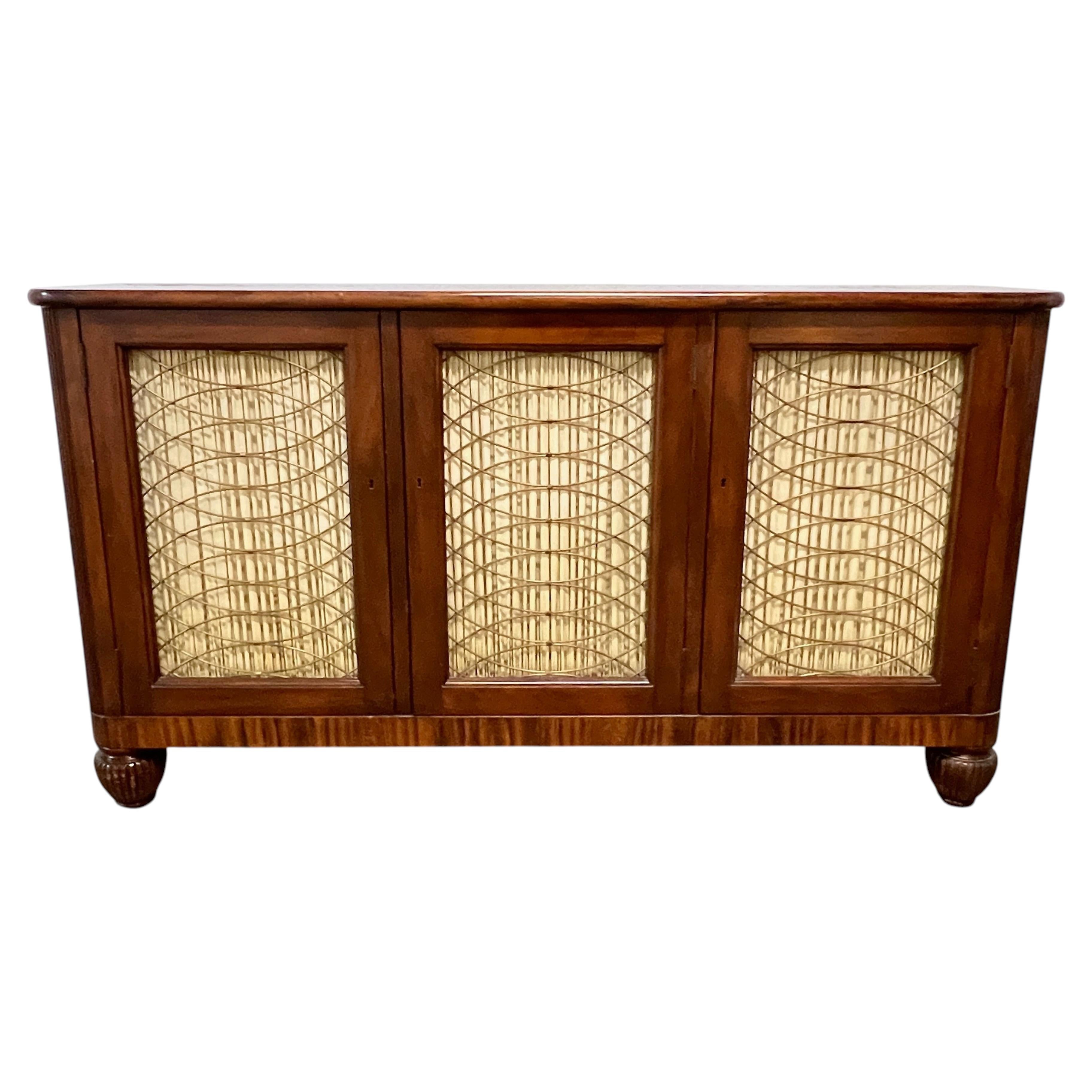English Regency Style Rosewood Breakfront Sideboard / Credenza