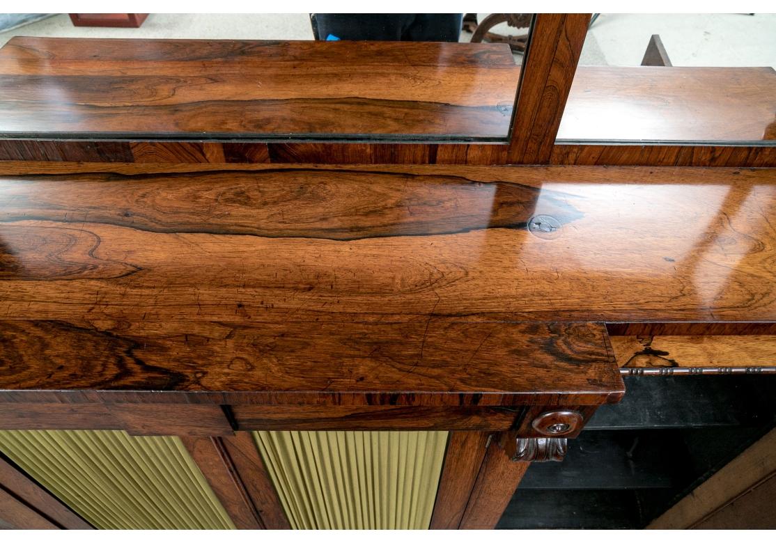 English Regency Style Rosewood Chiffonier With Mirrored Back For Sale 4