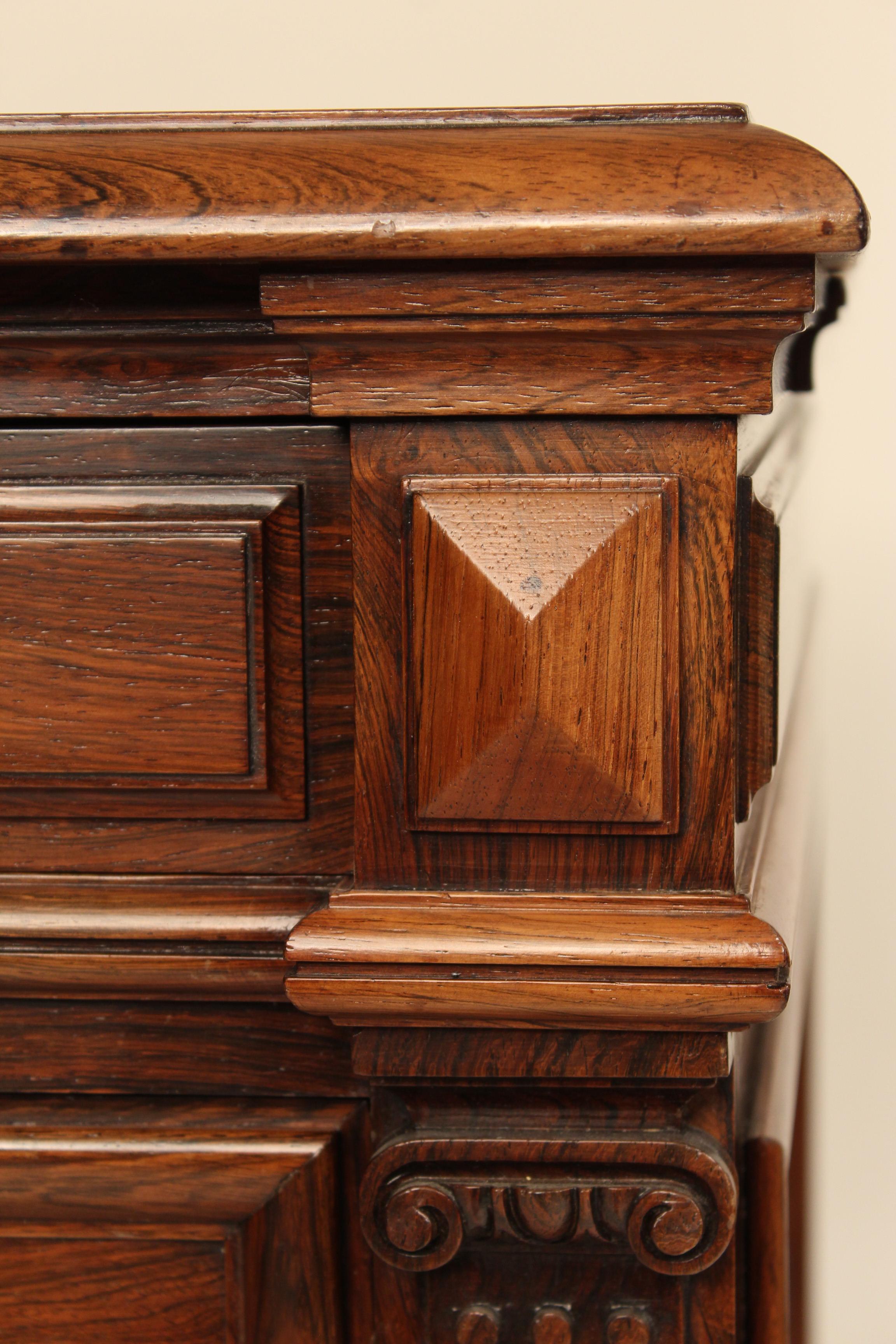 English Regency Style Rosewood Leather Top Desk 5