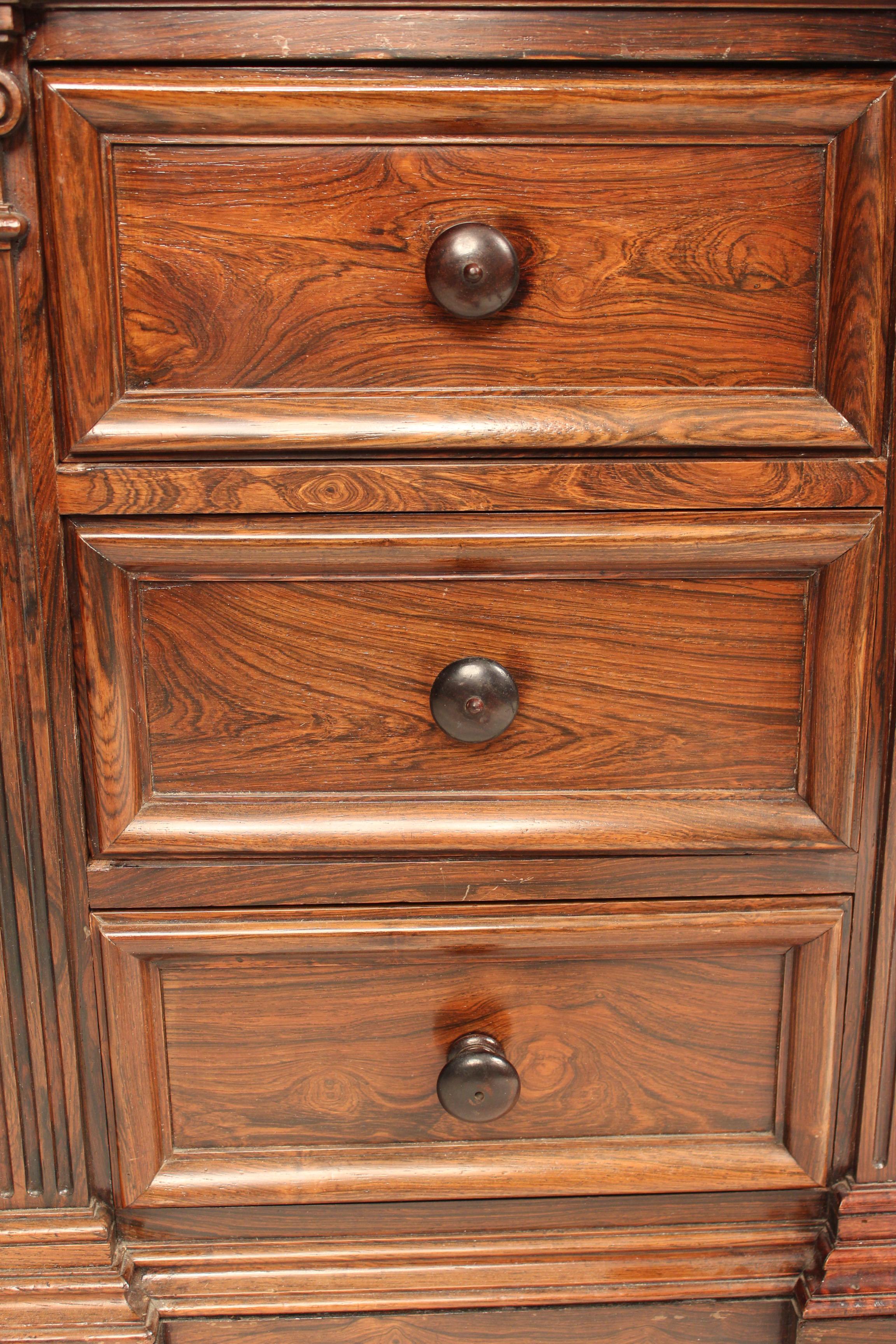 English Regency Style Rosewood Leather Top Desk 4