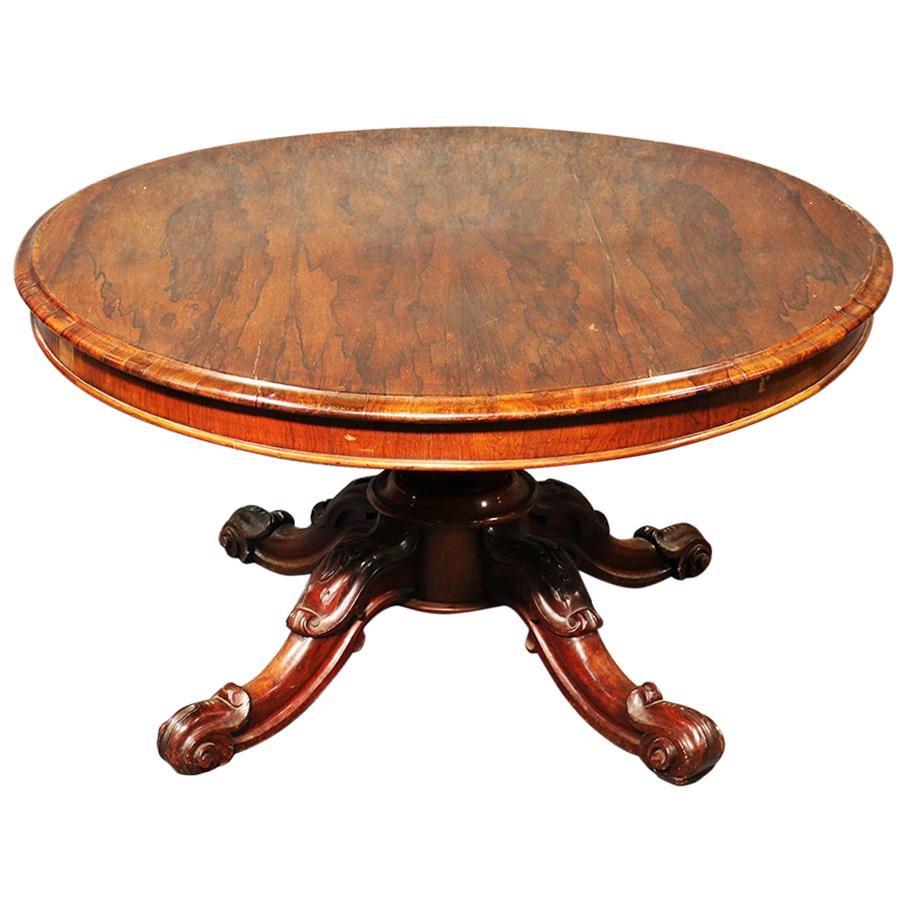 English Regency Style Rosewood Tilt Top Breakfast Dining Table