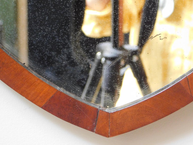 English Regency Style Shield Shape Mahogany Mirror For Sale at 1stDibs