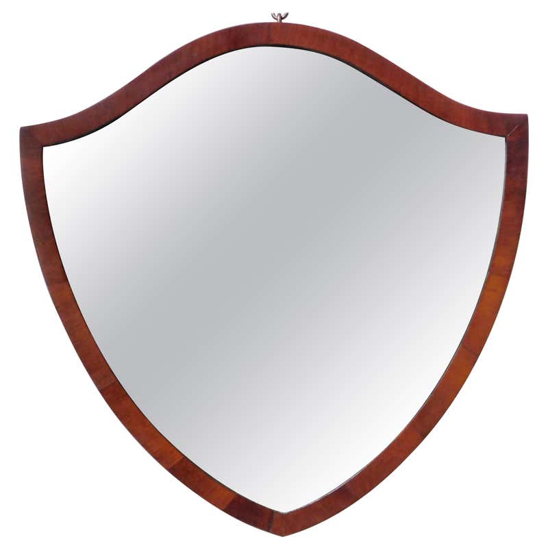 English Regency Style Shield Shape Mahogany Mirror For Sale at 1stDibs