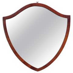 Antique English Regency Style Shield Shape Mahogany Mirror