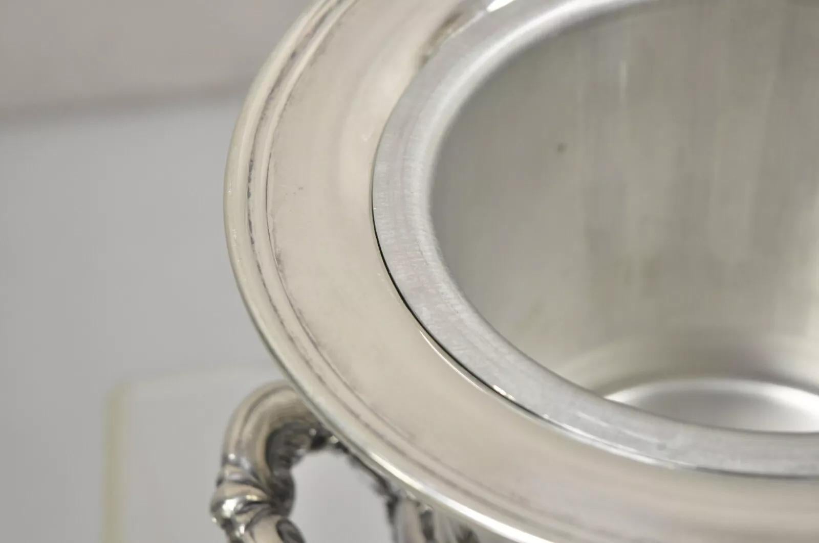 English Regency Style Silver Plated Engraved Champagne Chiller Ice Bucket For Sale 6